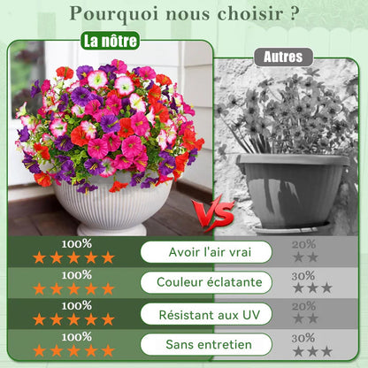 🔥Dernier jour : 60 % de réduction🔥 Fleurs de pétunias artificielles résistantes aux UV 2026