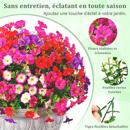 🔥Dernier jour : 60 % de réduction🔥 Fleurs de pétunias artificielles résistantes aux UV 2026
